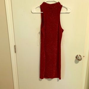 Red cocktail shimmer dress